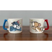 تصویر ماگ تام و جری جفت 2 لیوان لوکس چاپ شده Öz Kupa 