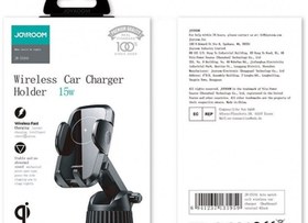 تصویر شارژر وایرلس و پایه نگهدارنده موبایل داخل خودرو جویروم Joyroom Wireless car charger holder (dashboard version) JR-ZS241 