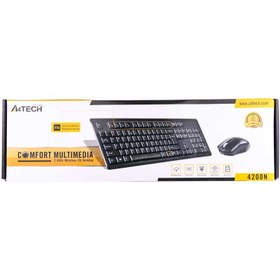 تصویر کیبورد و ماوس بی سیم ای فورتک مدل 4200N 4200N Wireless Desktop Keyboard and Mouse