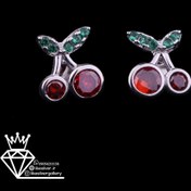 تصویر گوشواره دخترانه نقره فانتری مدل آلبالوکد657 