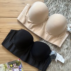 تصویر سوتین مجلسی دکلته اوینا کش پهن زنانه سایز ۷۵ تا ۸۵ رنگ مشکی و کرم 