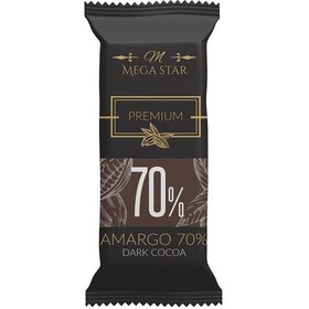 تصویر شکلات تلخ 70 درصد مگا استار در بسته بندی های 1000 گرمی 