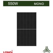 تصویر پنل خورشیدی 550 وات مونو کریستال بای فیشیال برند LONGi Solar Panel 550W Mono BIFACIAL LONGi