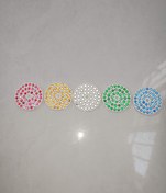 تصویر شبرنگ سکه ای ۴۵ نگین بدنه سفید - زرد 