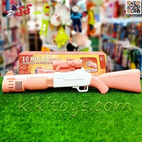 تصویر تفنگ حباب ساز دخترانه اسباب بازی برقی بزرگ صورتی BUBBLE GUN P049 