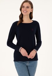 تصویر پلیور زنانه سرمه ای یو اس پولو 