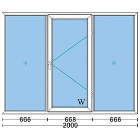 تصویر پنجره دوجداره UPVC سفید تک حالته همراه با یراق آلات کامل و شیشه در ابعاد 1.5 در 2 متر(ارسال با باربری و پسکرایه) 