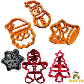 تصویر کاتر کوکی طرح کریسمس پک 6 عددی 
