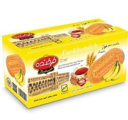 تصویر بیسکویت فرخنده با طعم موز 900 گرمی -Farkhonde biscuit with banana 900 gr 