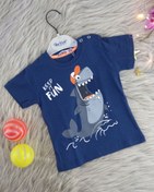 تصویر تیشرت نوزادی پسرانه سرمه ای shark 
