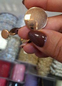 تصویر دکمه فلزی رنگ ثابت - طلایی / سایز4 