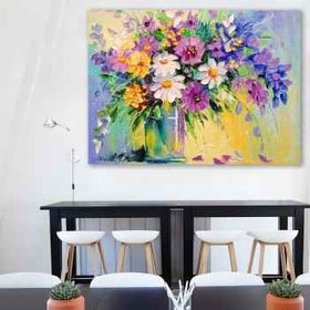 تصویر تابلو شاسی گالری استاربوی طرح گل و گلدان مدل هنری 422 