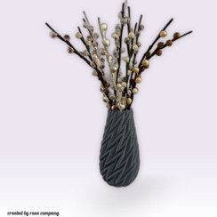 تصویر دسته گل مصنوعی شاخه‌های نقره‌ای 