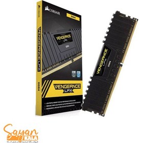 تصویر رم کامپیوتر کورسیر تک کاناله Vengeance LPX 16GB DDR4 3200MHz RAM CORSAIR VENGEANCE LPX 16GB (1x16GB) 3200MHz DDR4 CL16