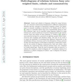 تصویر دانلود کتاب Multi-diagrams of relations between fuzzy sets: weighted limits, colimits and commutativity کتاب انگلیسی نمودارهای چندگانه روابط بین مجموعه‌های فازی: محدودیت‌های وزنی، مقادیر زیاد و جابجایی