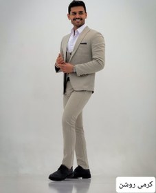 تصویر ست کت و شلوار مردانه اطلسی _ کد 1020 