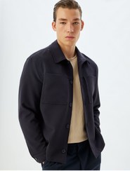 تصویر ژاکت مردانه آبی سرمه ای Koton | 5WAM50019HW اورجینال 