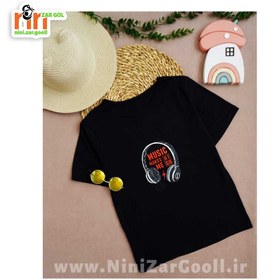 تصویر تیشرت تک هدفون زرد 