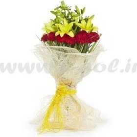 تصویر دسته گل لیلیوم و میخک 