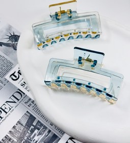 تصویر کلیپس شیشه ای دورنگ - آبی 