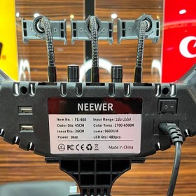 تصویر رینگ لایت 96 وات نیور NEEWER FE-480 به همراه ریموت، سه پایه و کیف 