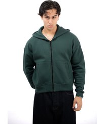 تصویر سویشرت دورس باکسی گرم بالا مردانه | سبز یشمی 