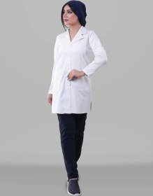 تصویر روپوش زنانه مدل جیب خودکاری Womens White Lab Coat Pen Pocket