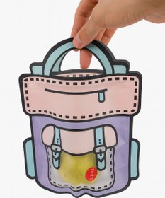 تصویر زیپ کیپ طرح کیف مدرسه سایز کوچک دو رنگ 