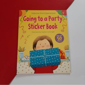 تصویر Usborne first experience Going to a party sticker book Going to a party sticker book with over 50 stickers