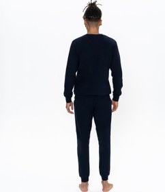 تصویر ست پیژامه آبی مردانه لباس خانه دریایی U.S. Polo Assn. 