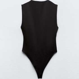 تصویر بادی زنانه زارا اورجینال مدل ZARA POLYAMIDE BODYSUIT WITH SQUARE NECKLINE 