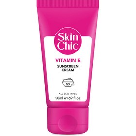 تصویر کرم ضد آفتاب حاوی ویتامین E حجم 50 میلی لیتر اسکین شیک Skin Chic Vitamin E Sunscreen Cream 50 ml