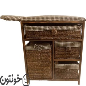 تصویر میز اتو کابینتی چوبی حصیری مدل T760 