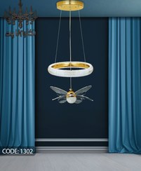 تصویر لوستر مدرن مدل شاپرک کد 1302 