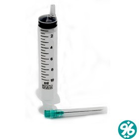 تصویر سرنگ 10 سی سی سه تکه پیستون دار لوئراسلیپ شفا 