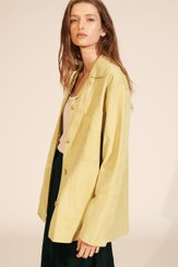 تصویر پیراهن چرم سوئدی یقه چنتیک آستین بلند از برند زارا (زنانه) 