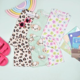 تصویر لباس راحتی نخی بچگانه دخترانه طرح فانتزی 