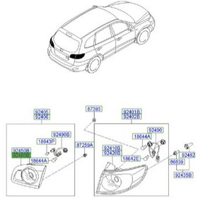 تصویر چراغ خطر عقب نیمه روی صندوق راست سانتافه هیوندای 924602B500 