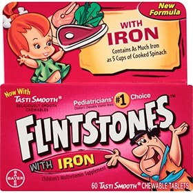 تصویر قرص جویدنی آهن و مولتی ویتامین کودکان Flintstones 