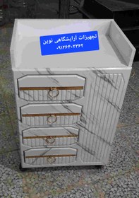 تصویر ترولی چوبی وکیوم جاسشواریدار چهارکشو 