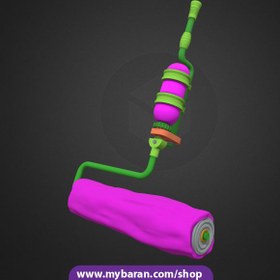 تصویر مدل سه بعدی 3D غلطک نقاشی ساختمان بازی Splatoon 