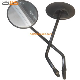 تصویر آینه راهنما گرد مشکی CRM موتور سیکلت تریل CRM motorcycle trail black round guide mirror