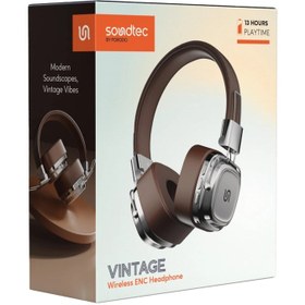 تصویر هدفون بی سیم ENC ساندتک پرودو مدل وینتیج vintage - مشکی Porodo Soundtec Vintage Wireless ENC Headphone