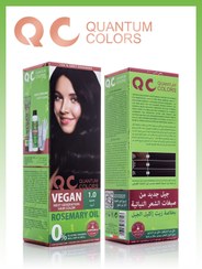 تصویر رنگ موی بدون آمونیاک گیاهی وگان QC Quantum Colors – شماره 1.0 | سیاه (Black) 