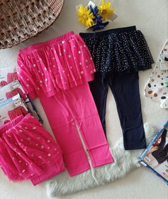 تصویر شلوار دامن دار دخترانه صورتی مناسب 2 تا 6 ساله - 2 تا 4 سال Pink skirt pants for girls, suitable for 2 to 6 years old