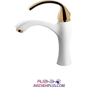 تصویر شیر روشویی البرز روز مدل رومئو شیری طلامات AlborzRooz Basin Faucet, Romeo Milk-Gold