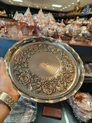 تصویر سینی مسی طرح گل سه بعدی کروم 