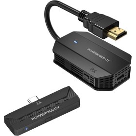 تصویر مبدل انتقال تصویر پاورولوژی Powerology Wireless HDMI Type-C Adapter PHDMACBK 