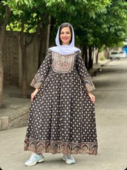 تصویر پیراهن هندی کورتایی کارشده 