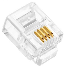 تصویر سوکت تلفن دی نت RJ11 بسته 10 عددی D-Net 10pcs RJ11 Connectors